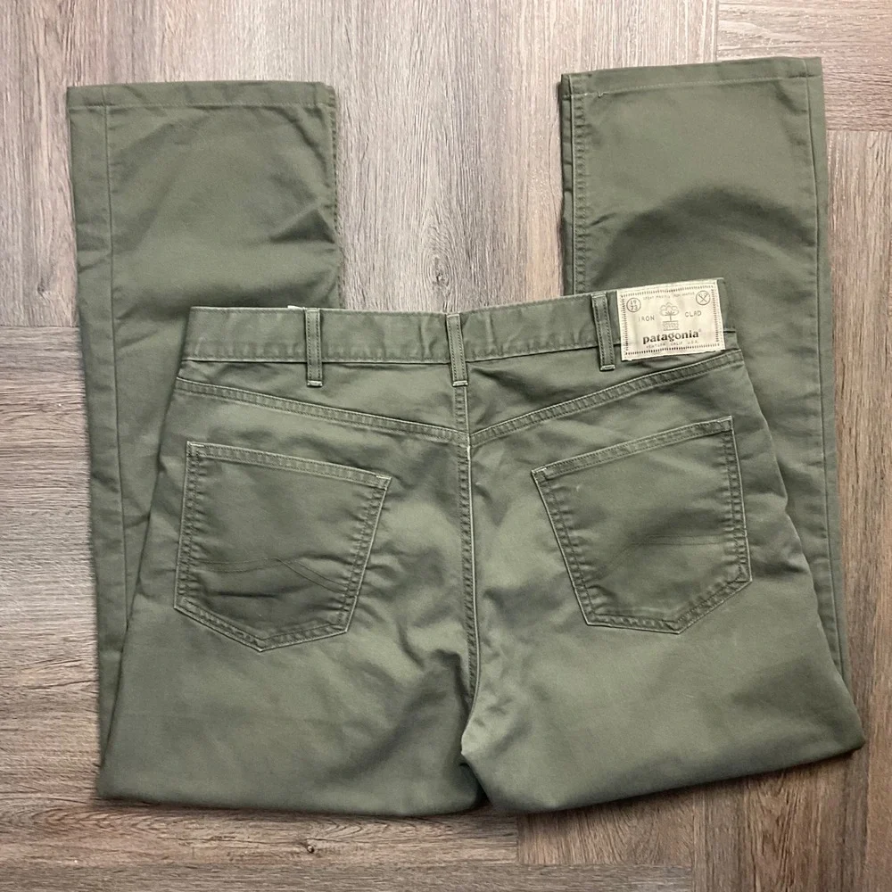 Patagonia Straight Fit Organic Cotton Canvas Pants Mens 34x27 Sage Khaki Green